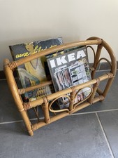 Porte revue vintage rotin osier années 70