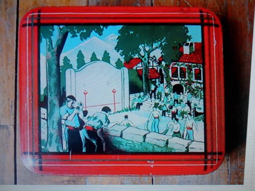 Ancienne boite tole decor - ancienne,