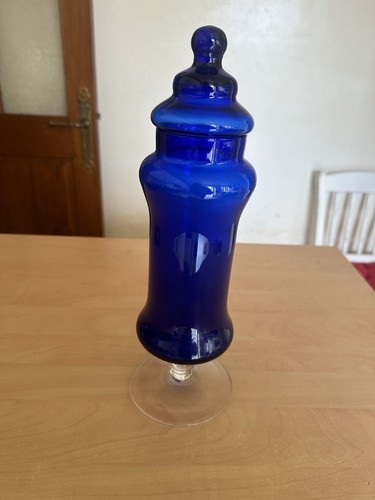 Glass container vintage cobalt - vintage,