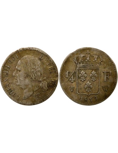 France louis xviii 4 franc - france, 1/4