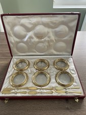 coffret de 6 anciens beurrier en argent massif vermeil et cristal Odiot ??