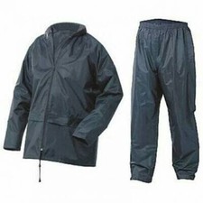 Veste Et Pantalon De Pluie Léger 2 Pièces Imperméable - Unisexe Bleu Marine