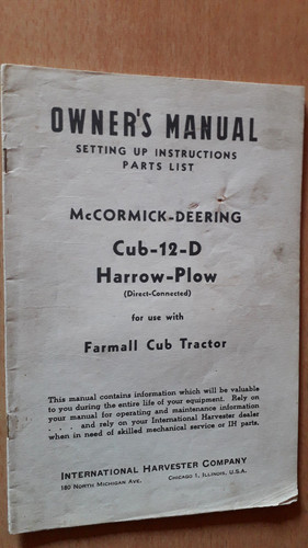 Cormick deering cub 12 - ih, mc
