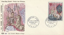 Enveloppe 1er jour Tapisserie La Dame à la Licorne 1964 PAC