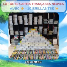 LOT DE 50 CARTES POKEMON FRANCAISES FR NEUVES BLOC EB/EV ✨ +10 BRILLANTES ✨