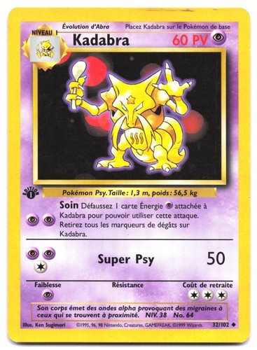 Carte pokémon kadabra - carte,