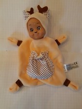 Doudou plat visage de Poupée minikiss Le cerf (deer) SMOBY TBE