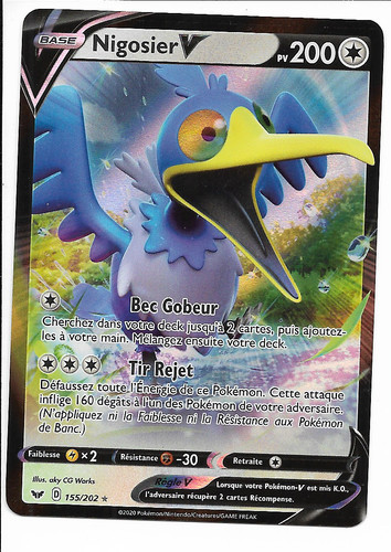 Carte pokemon nigosier v - pokemon,
