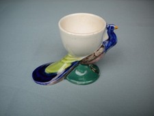 Ancien coquetier modèle  dindon en majolique des Faïenceries de SARREGUEMINES