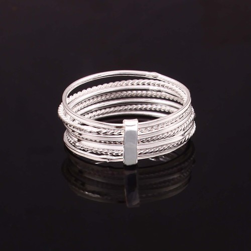 Bague toupie chaîne tressée