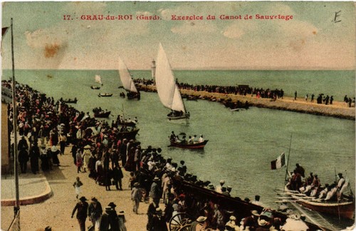 Cpa grau roi exercice du - grau-du-roi,