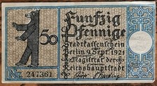 Billet Allemagne 50 pfennig 09/1921 Berlin GrM 92,1  15/20