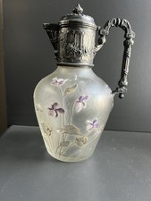 Carafe aiguière cristal dégagé acide Victor Saglier émaillé legras Montjoye