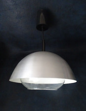 Lampe suspension Design aluminium brossé globe verre Space Age rétro vintage 70