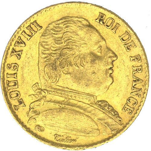 Louis xviii francs - xviii-20, 1814