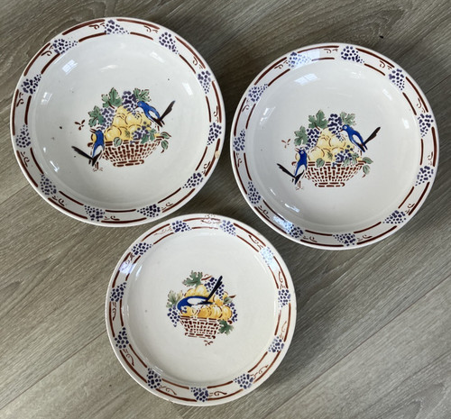 Lot assiettes faience décor - faience,