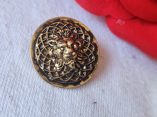 Bouton vintage tete lion en - bouton, de