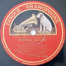 Charles Widor Organ Symphonie Gothique 78RPM Gramophone DB 4864/5