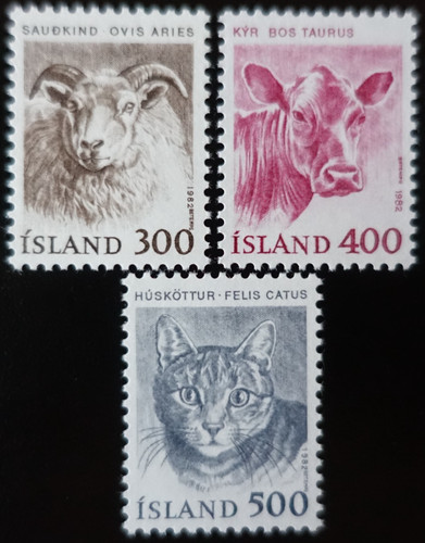 Timbres islande animaux - timbres, d'