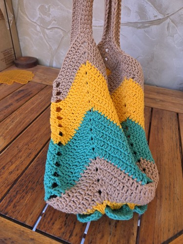 Sac vintage coton crocheté - sac,