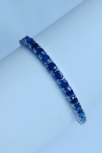 Bracelet tennis saphir bleu