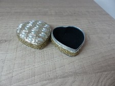 Petite Boite à Bijoux Coeur Doré avec Perles 