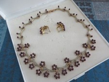 PARURE BIJOUX COLLIER + BOUCLES D OREILLES STYLE CORAIL plaqué or 13 photos