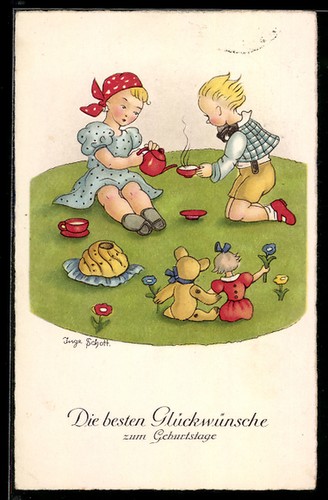 Artist postcard Inge Schott