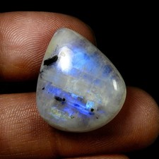 Pierre précieuse cabochon pierre de lune arc-en-ciel bleu naturel en forme...