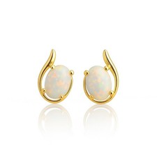 100% Original Feu Opale Ovale Pierre Précieuse 925 Argent Sterling Femme Clous