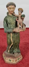 SAINT ANTHONY DE PADOUE. TERRE CUITE. PEINTE À LA MAIN. XVIII-XIX SIÈCLE.