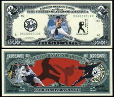 ART MARTIAUX - BILLET de collection 1 MILLION DOLLAR ! SHAOLIN KARATE NINJA KATA