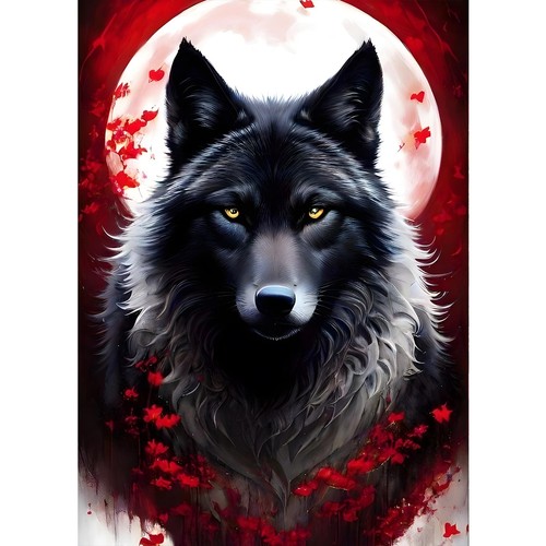 Fantaisie loup peinture - loup,