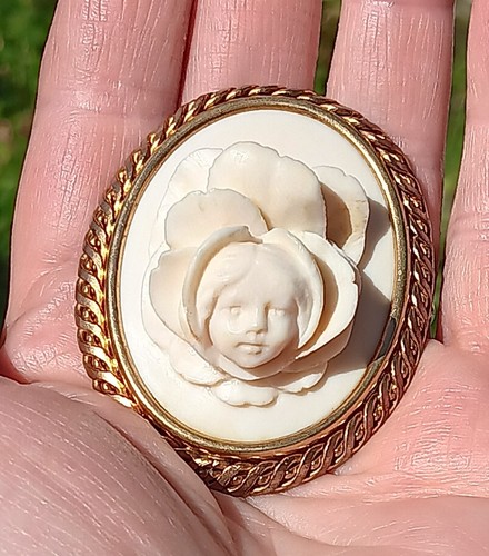 Ancienne broche camée putti - camée, "putti"