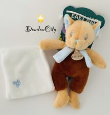 4267🌟Doudou Pantin Mouchoir Blanc Renard Fox Écureuil Marron BABY NAT Babynat