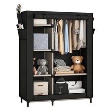 Armoire en Tissu, Portant Vetement Solide, Antimites Vetements Penderie avec ...