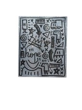 MR.HOPE  - TOILE - STREET ART - OEUVRE UNIQUE  - ART  - LOVE - ARGENT - PAILLETT