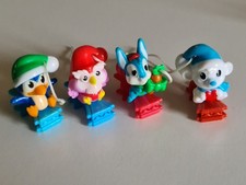 4 figurines Noël, Pingouin, Hibou, Lapin et Souris ou Ours - Kinder