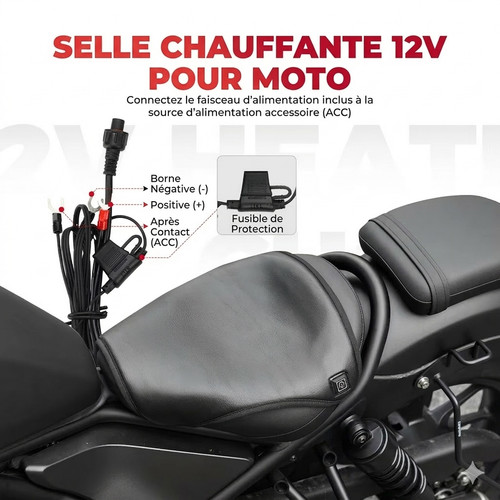 Coussin chauffant moto 12v - moto,