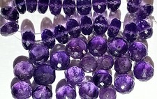 Lots de 40 perles d'améthystes en donuts facetté de 91,87Cts