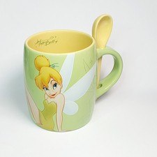 Ancien Mug Disney Fée Clochette Tinker Bell + Cuillère Officiel Rare Tasse Store