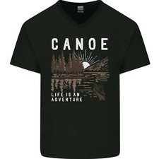 Canoë Aventure Canoë Kayak Faisant Du Kayak Hommes Col V Coton T-Shirt
