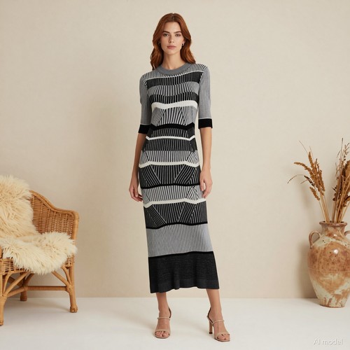 Artsy midi robe - robe, pull