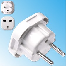 Adaptateur de Voyage Prise Anglaise Angleterre UK vers France EU Europe Blanc