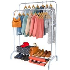 Portant a vetement en acier – jusqu’à 35 kg – Penderie avec double barre et é...