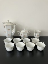 Service à thé en porcelaine Epiag D.F Tchécoslovaquie à décor de fleurs