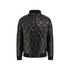 Guess Veste Matelassée En Cuir PU Pour Homme Garçon Noir