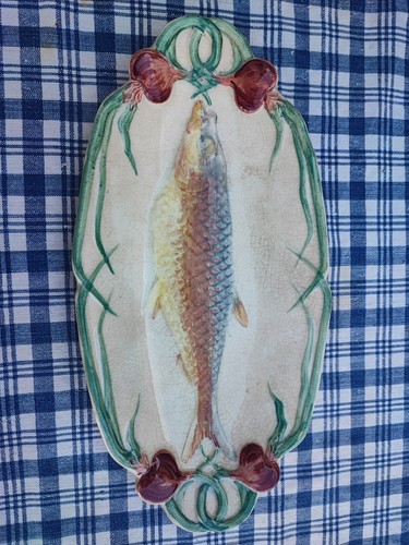 Rare plat ancien barbotine - plat,