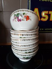 ANCIENS PETITS BOLS PORCELAINE DÉCOR FLEURS RÉTRO VINTAGE 