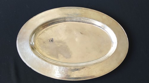 Plat ovale 30cm metal argente - metal,